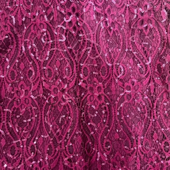 Blu Sage Burgundy Sequin gown - Picture 9 of 9
